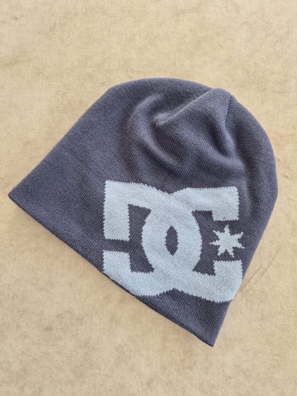 DC Shoe Co Blue Big Logo Knit Beanie Hat